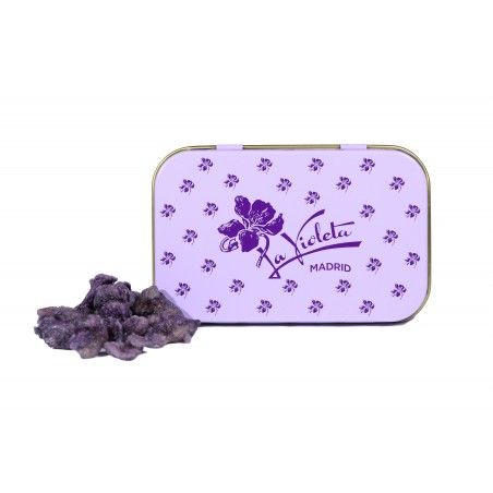 45 G SUGAR COATED VIOLET FLOWERS IN SMALL TIN