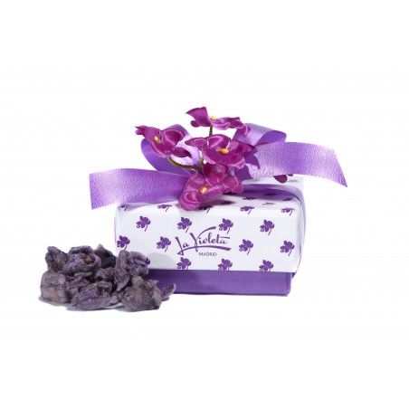 75 G SUGAR COATED VIOLET FLOWERS IN MINI FLOWERS BOX