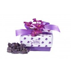 75 G SUGAR COATED VIOLET FLOWERS IN MINI FLOWERS BOX