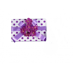 150 G SUGAR COATED VIOLET FLOWERS IN  PURPLE POLKA DOTS BOX