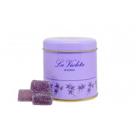 30 UNITS SOFT VIOLET CANDIES IN OLD FASHIONED TIN