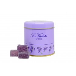 30 UNITS SOFT VIOLET CANDIES IN OLD FASHIONED TIN