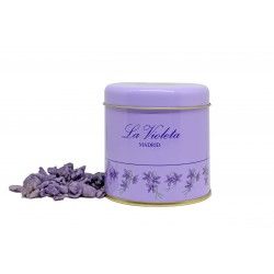 230 G SUGAR COATED VIOLET FLOWERS IN OLD FASHIONED TIN