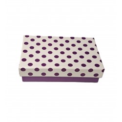 BIG PURPLE POLKA DOTS WHITE BOX VIOLET SWEETS 250 g